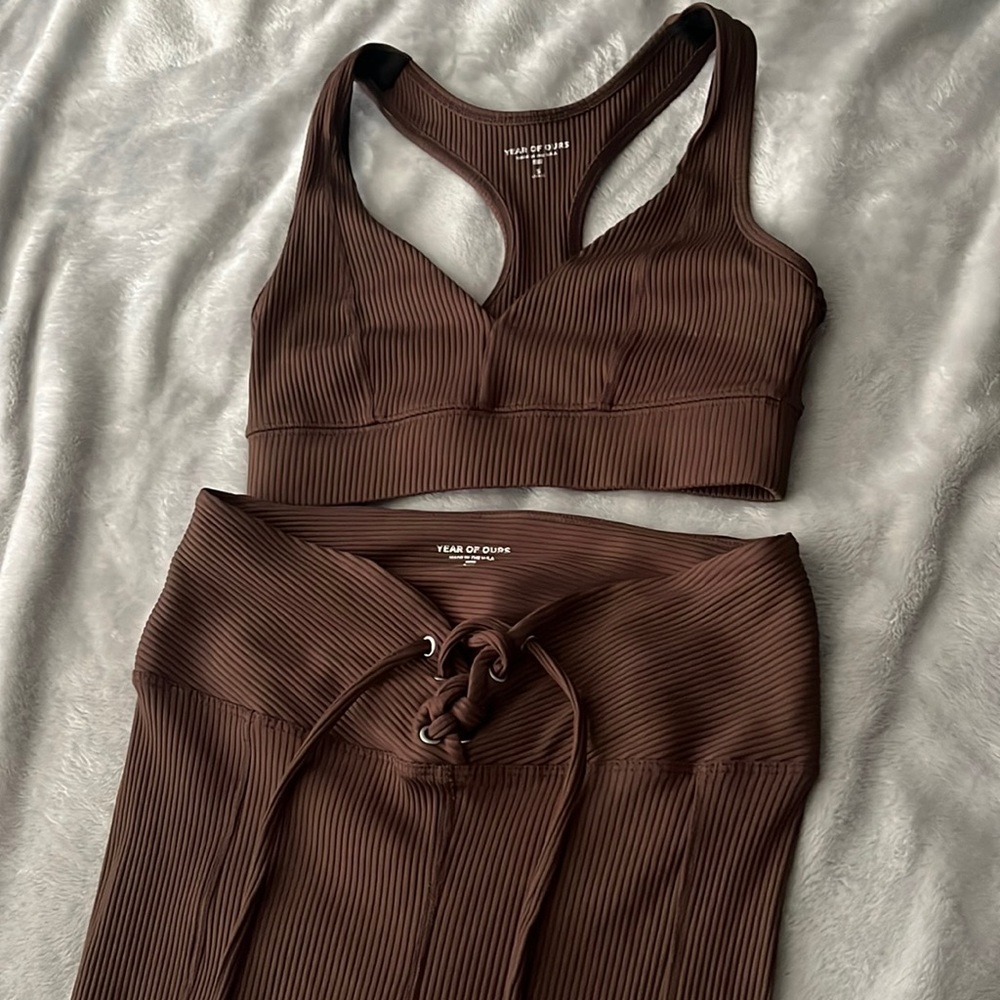 Brown workout set - Year Of Ours - size S/M